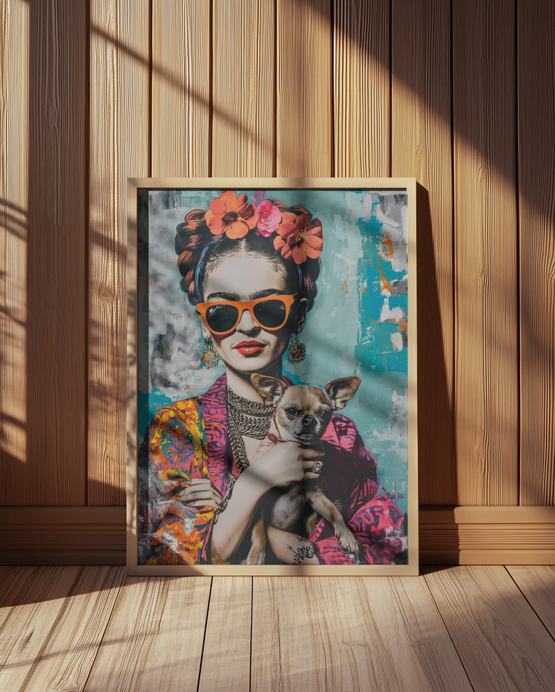 Frida Chihuahua  ·  cuadro de decoración