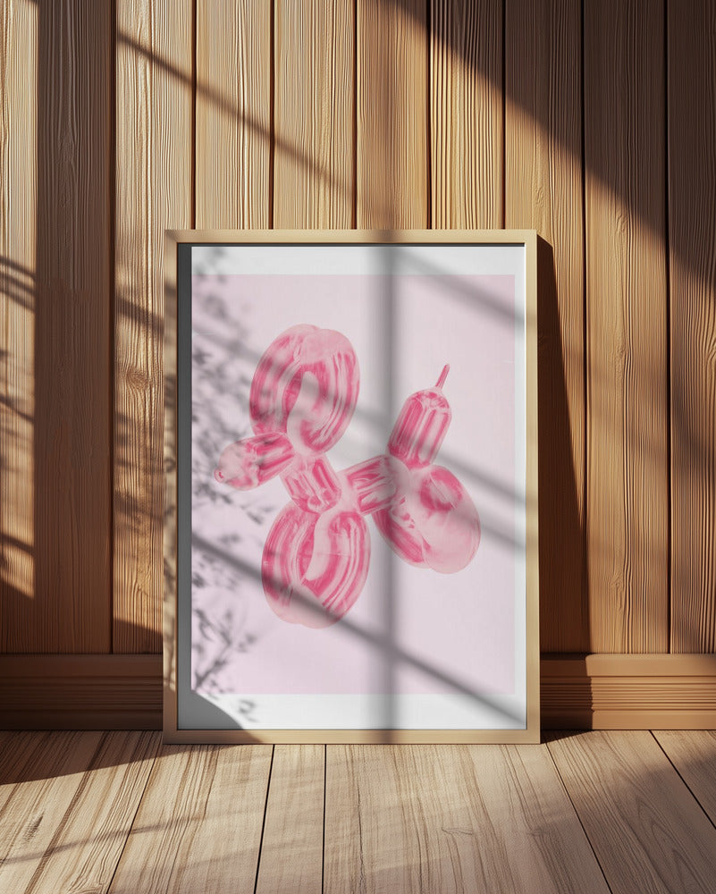 Perro globo rosa  ·  cuadro de decoración