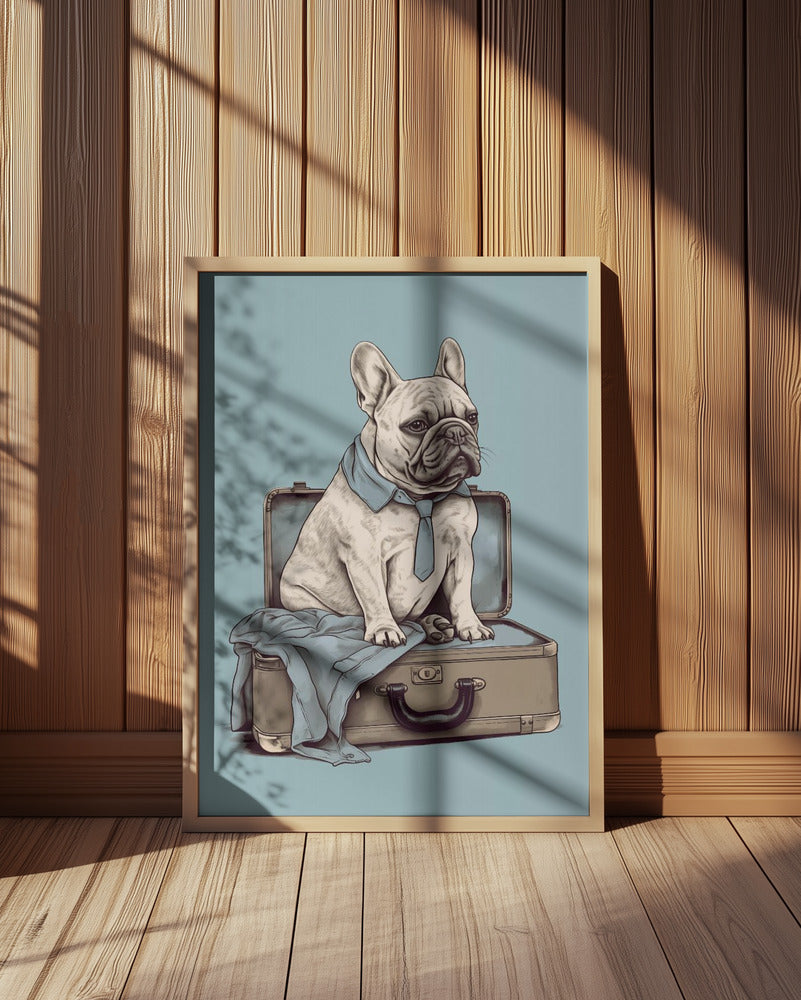 El perro francés quiere viajar ·  cuadro de decoración