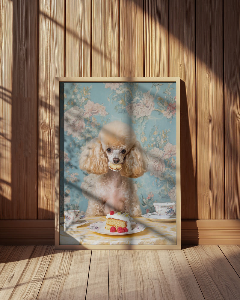 El caniche amante de los pasteles  ·  cuadro de decoración
